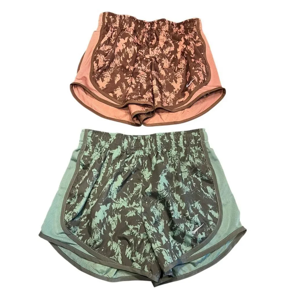 4 Nike woman’s XS Dri-Fit Running Run Shorts purple green hiking outdoors New